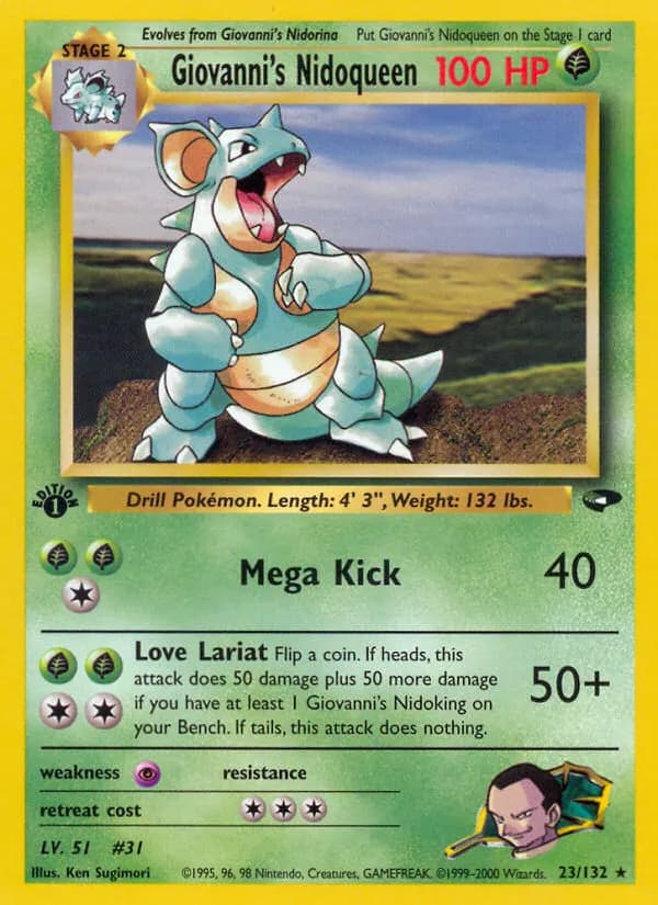Giovanni's Nidoqueen — Gym Challenge 23 Pokémon card