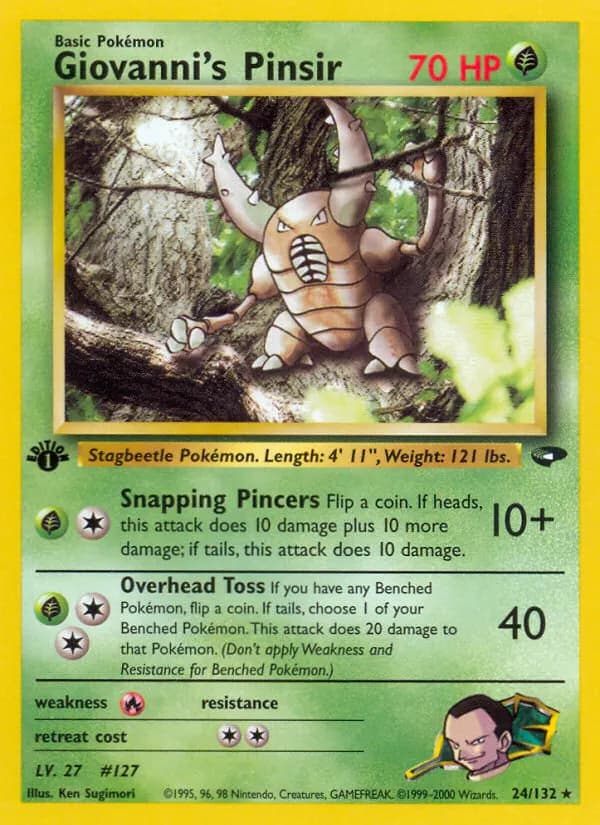 Giovanni's Pinsir — Gym Challenge 24 Pokémon card