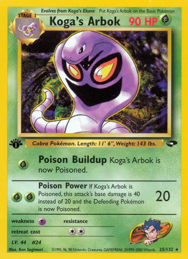 Koga's Arbok — Gym Challenge 25 Pokémon card