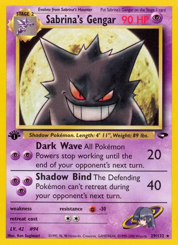 Sabrina's Gengar — Gym Challenge 29 Pokémon card