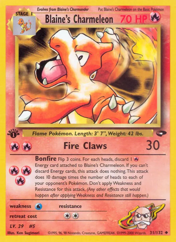 Blaine's Charmeleon — Gym Challenge 31 Pokémon card