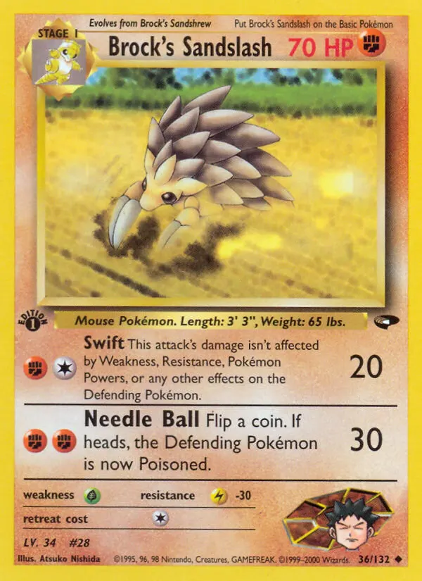 Brock's Sandslash — Gym Challenge 36 Pokémon card