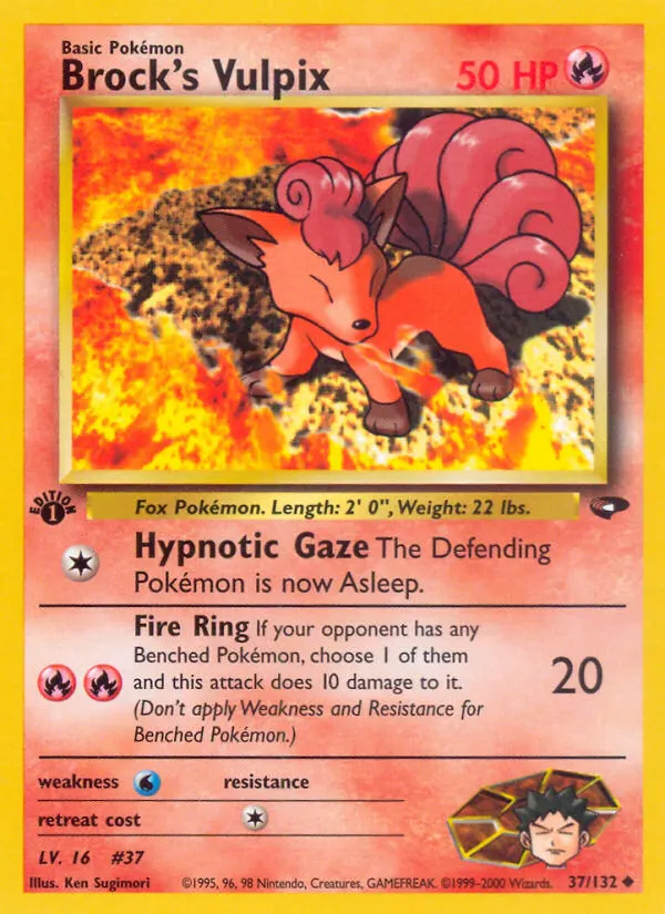 Brock's Vulpix — Gym Challenge 37 Pokémon card