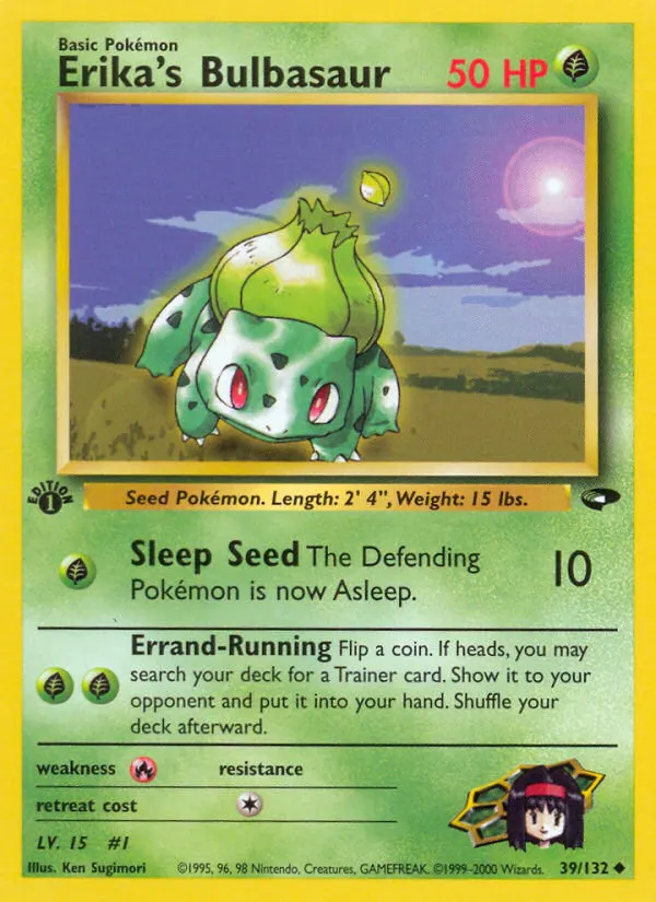 Erika's Bulbasaur — Gym Challenge 39 Pokémon card