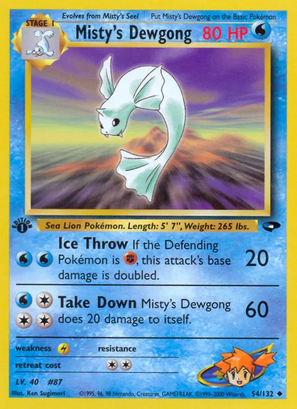 Misty's Dewgong — Gym Challenge 54 Pokémon card
