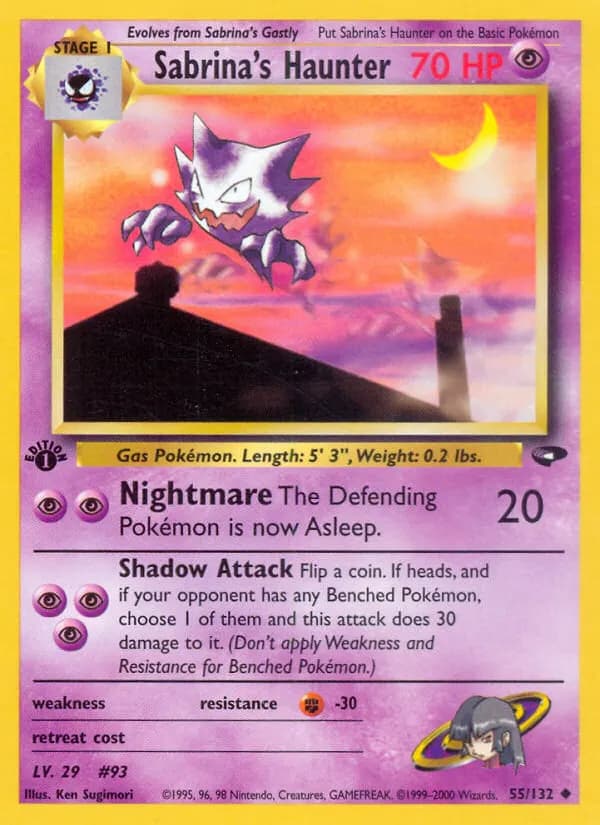 Sabrina's Haunter — Gym Challenge 55 Pokémon card