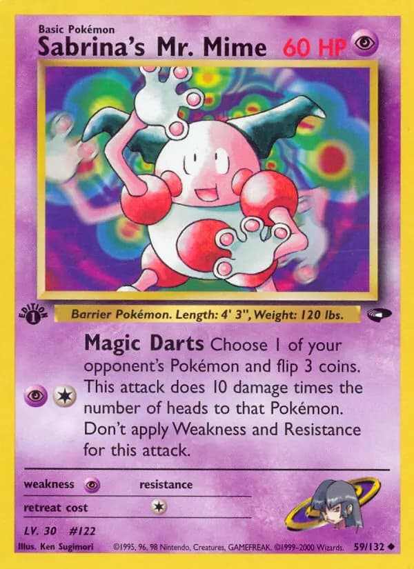 Sabrina's Mr. Mime — Gym Challenge 59 Pokémon card