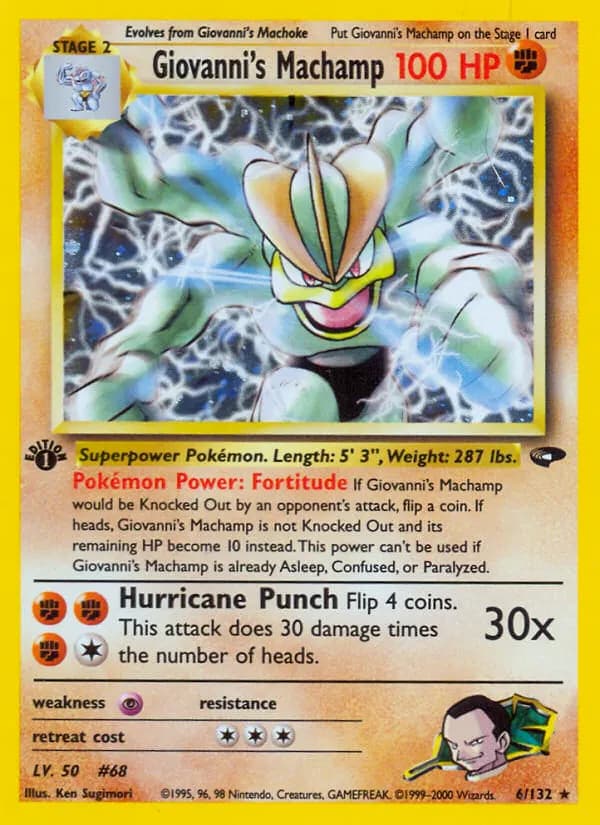 Giovanni's Machamp — Gym Challenge 6 Pokémon card