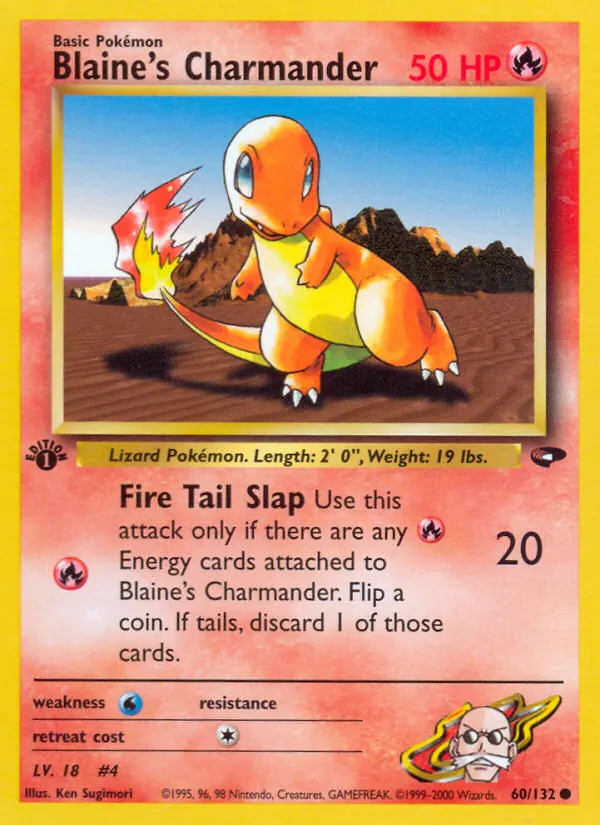 Blaine's Charmander — Gym Challenge 60 Pokémon card