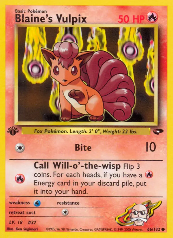 Blaine's Vulpix — Gym Challenge 66 Pokémon card
