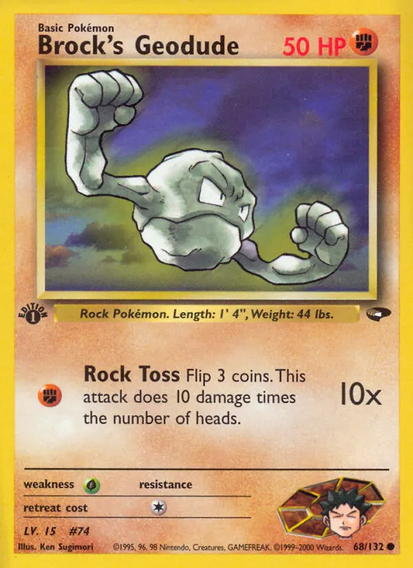 Brock's Geodude — Gym Challenge 68 Pokémon card