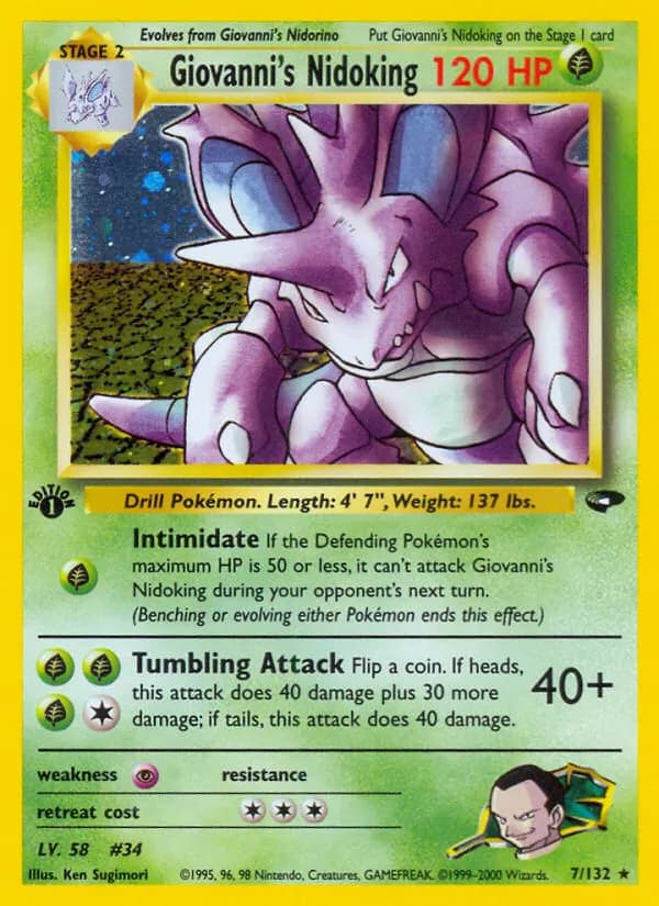 Giovanni's Nidoking — Gym Challenge 7 Pokémon card