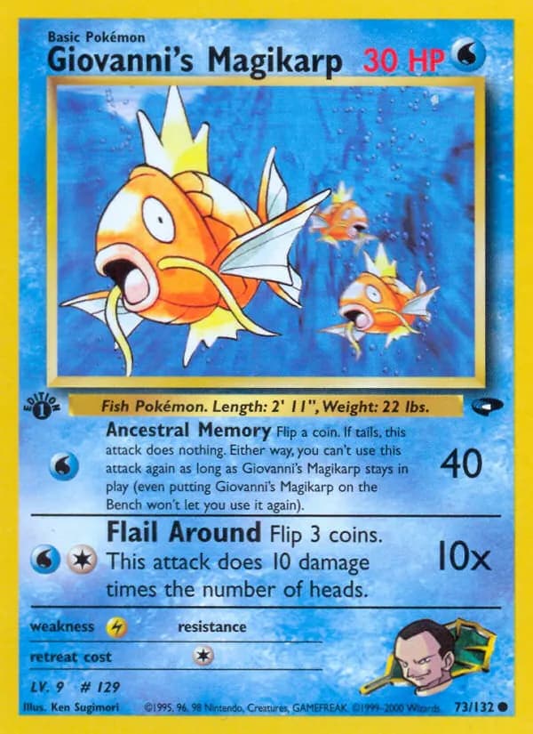 Giovanni's Magikarp — Gym Challenge 73 Pokémon card