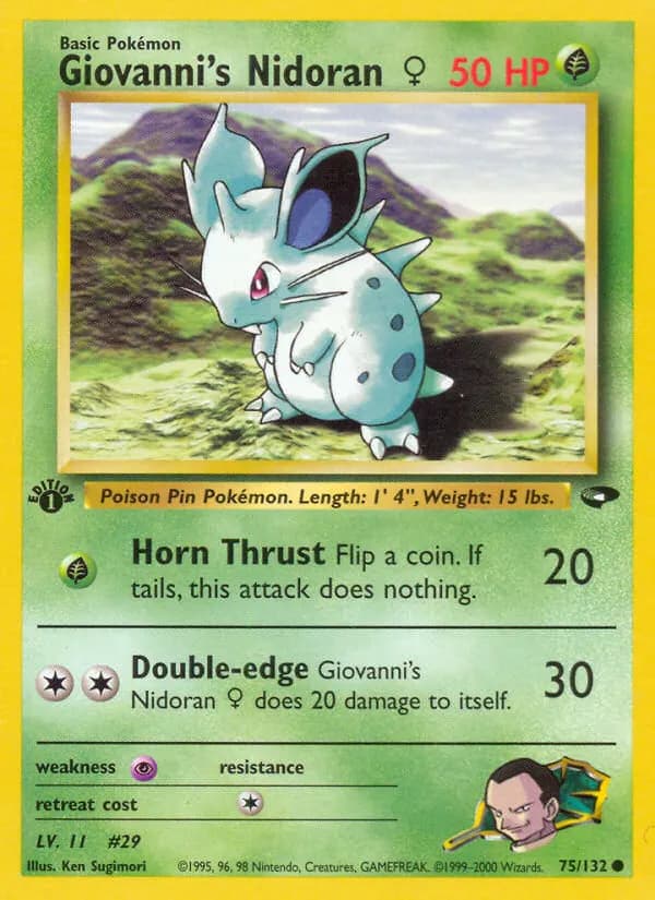 Giovanni's Nidoran ♀ — Gym Challenge 75 Pokémon card