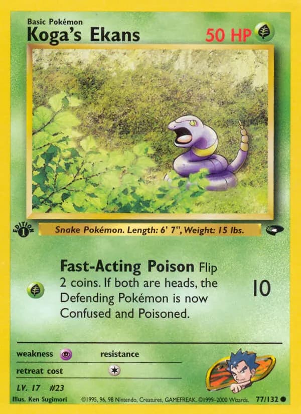 Koga's Ekans — Gym Challenge 77 Pokémon card