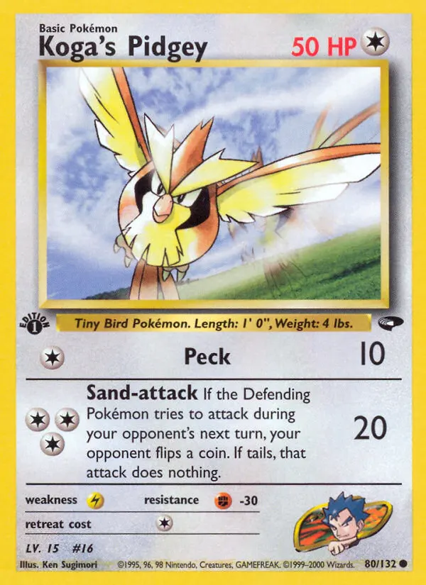 Koga's Pidgey — Gym Challenge 80 Pokémon card