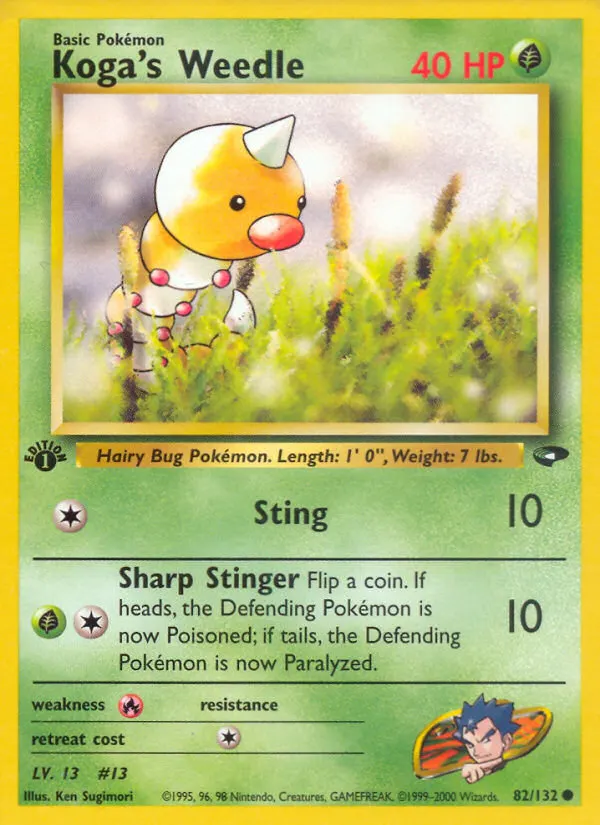 Koga's Weedle — Gym Challenge 82 Pokémon card