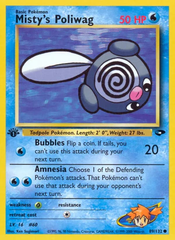 Misty's Poliwag — Gym Challenge 89 Pokémon card
