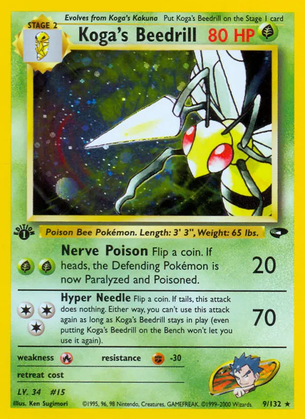 Koga's Beedrill — Gym Challenge 9 Pokémon card