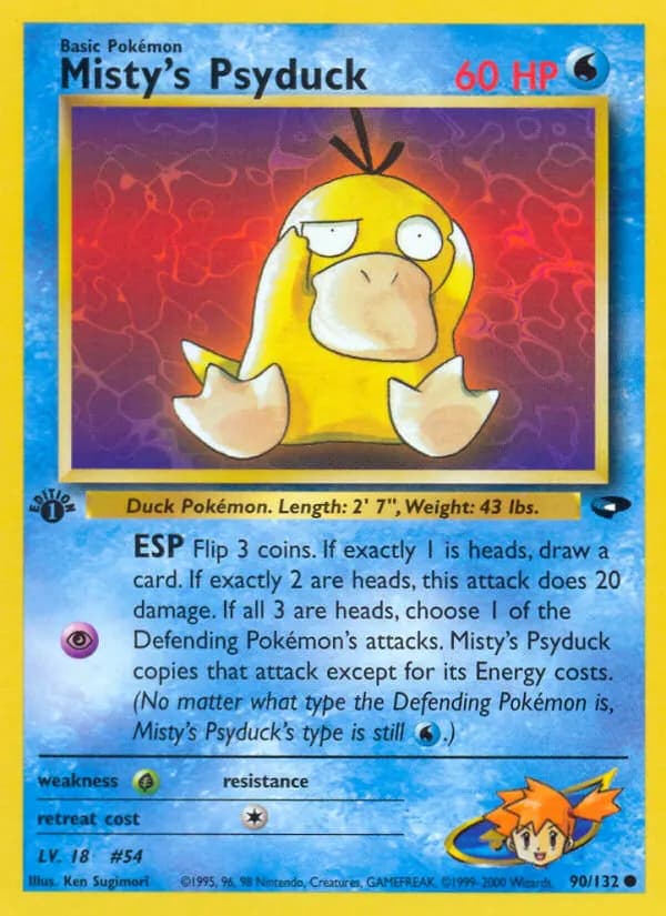 Misty's Psyduck — Gym Challenge 90 Pokémon card