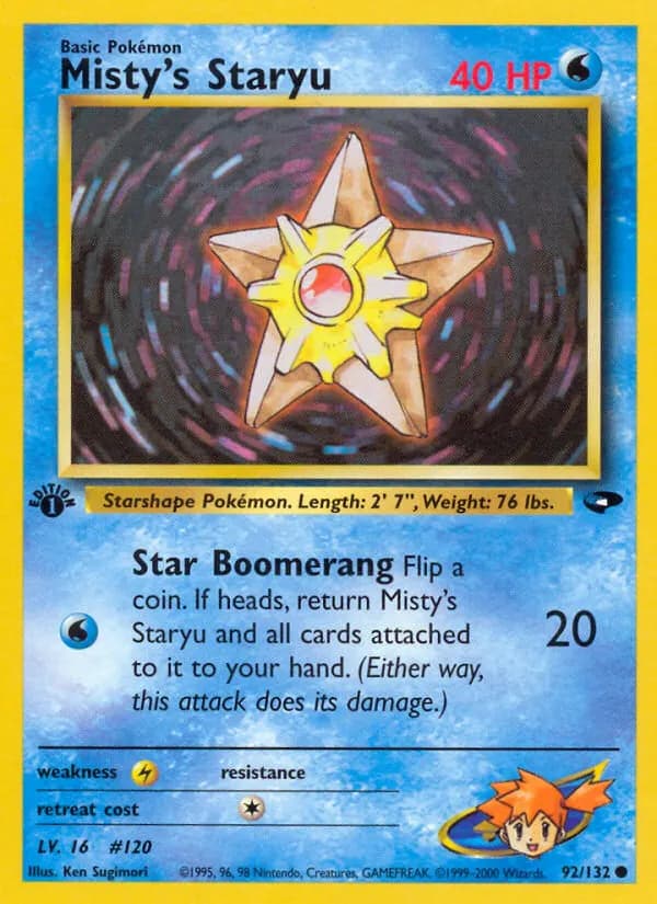 Misty's Staryu — Gym Challenge 92 Pokémon card