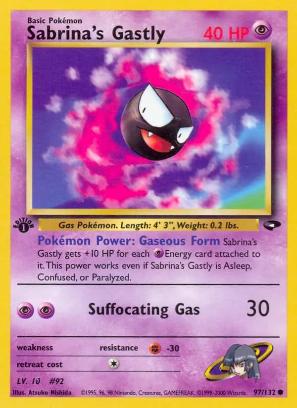 Sabrina's Gastly — Gym Challenge 97 Pokémon card