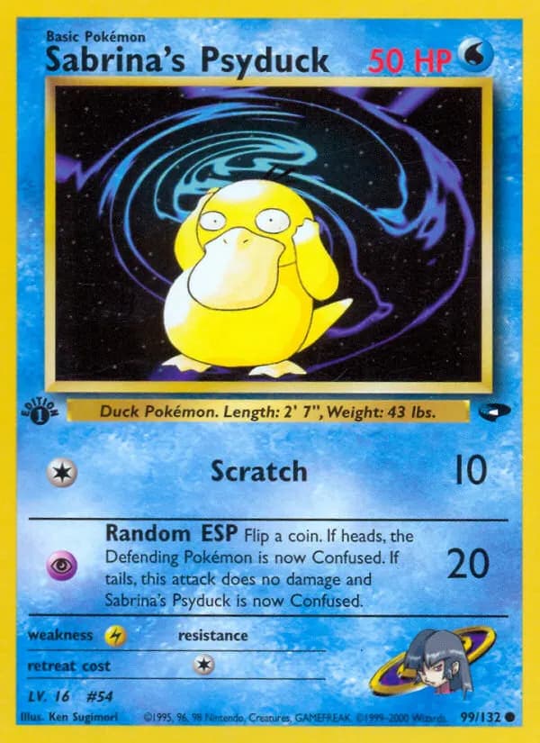 Sabrina's Psyduck — Gym Challenge 99 Pokémon card