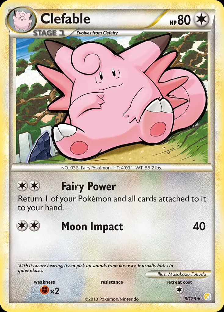 Clefable — HeartGold & SoulSilver 3 Pokémon card