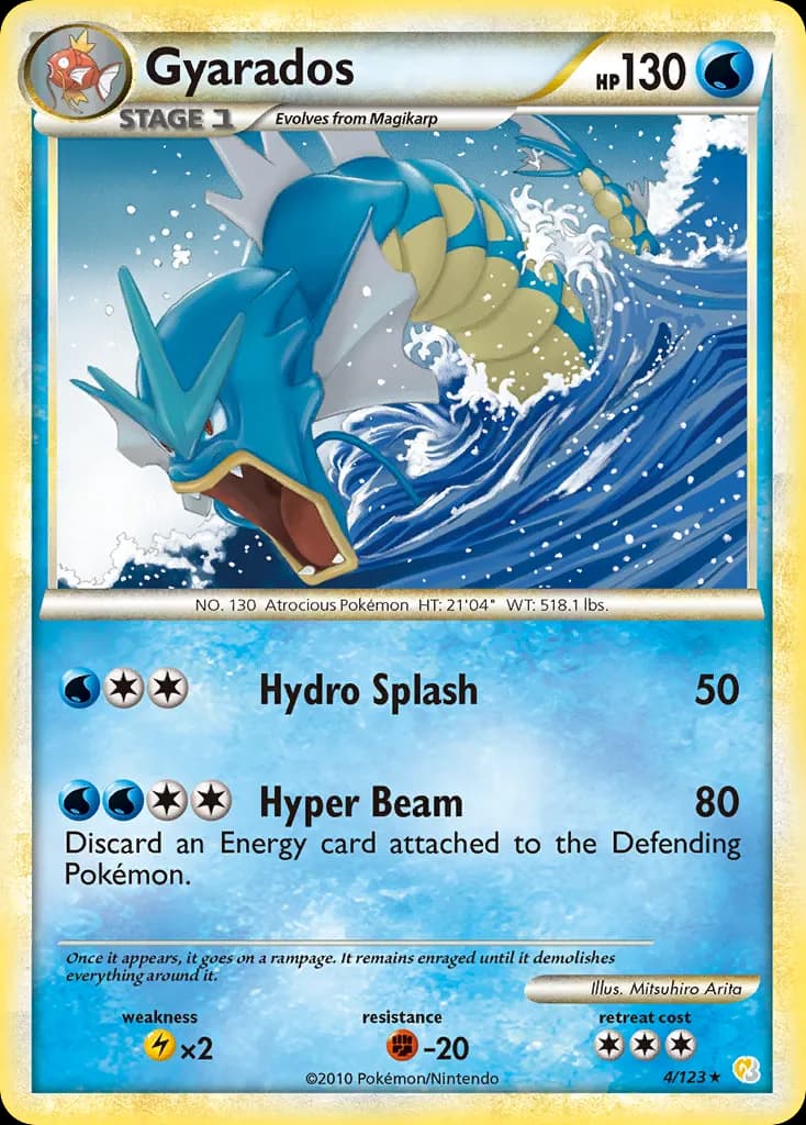 Gyarados — HeartGold & SoulSilver 4 Pokémon card