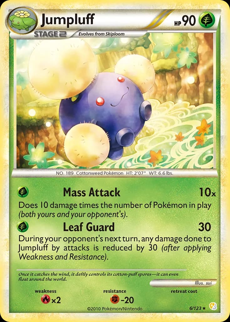 Jumpluff — HeartGold & SoulSilver 6 Pokémon card