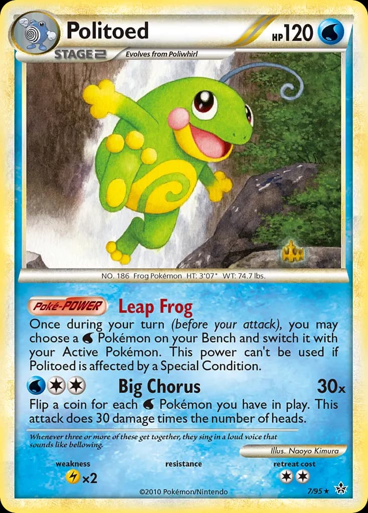 Politoed — HS—Unleashed 7 Pokémon card