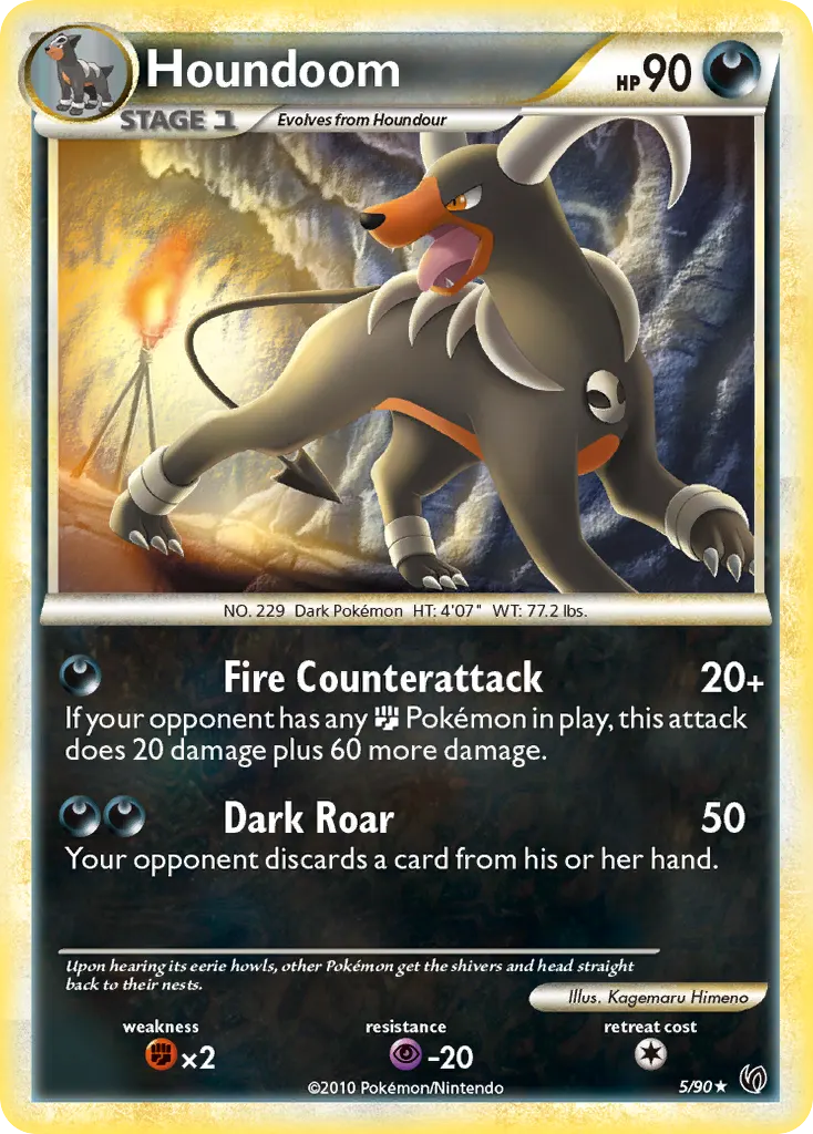 Houndoom — HS—Undaunted 5 Pokémon card