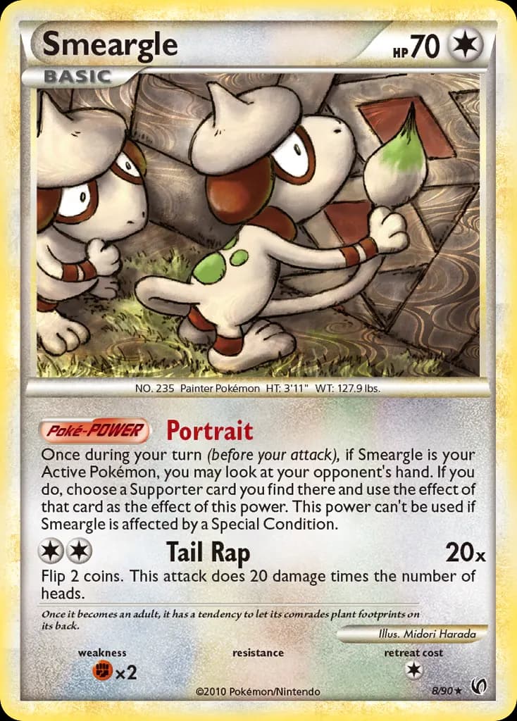 Smeargle — HS—Undaunted 8 Pokémon card
