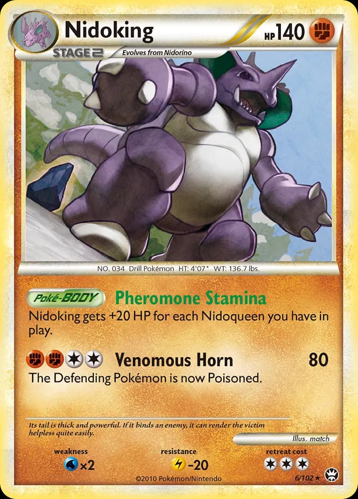 Nidoking — HS—Triumphant 6 Pokémon card
