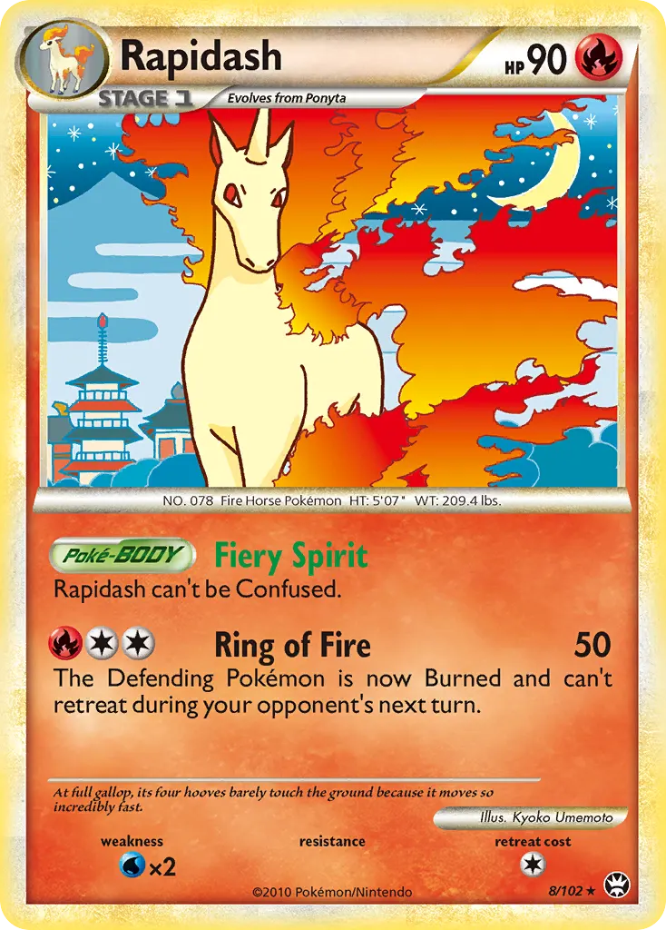 Rapidash — HS—Triumphant 8 Pokémon card