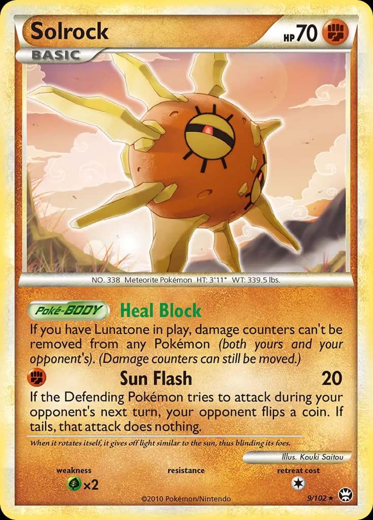 Solrock — HS—Triumphant 9 Pokémon card