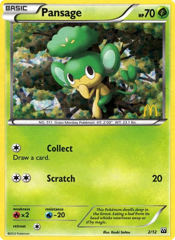 Pansage — McDonald's Collection 2012 2 Pokémon card