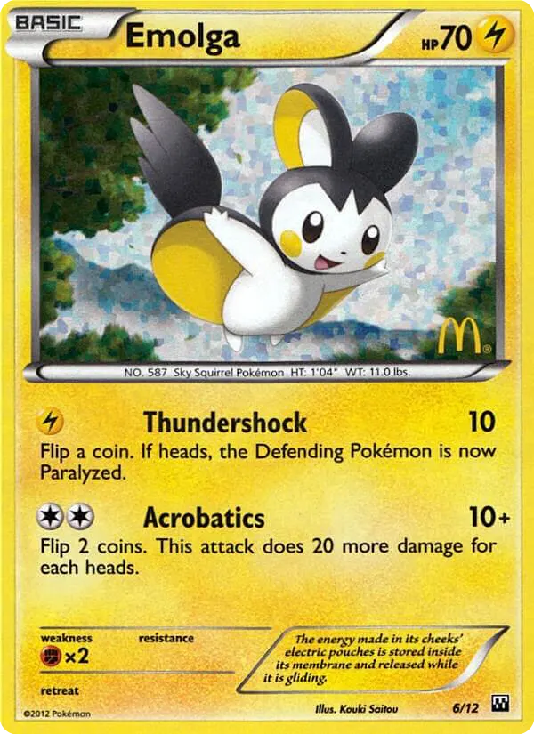 Emolga — McDonald's Collection 2012 6 Pokémon card