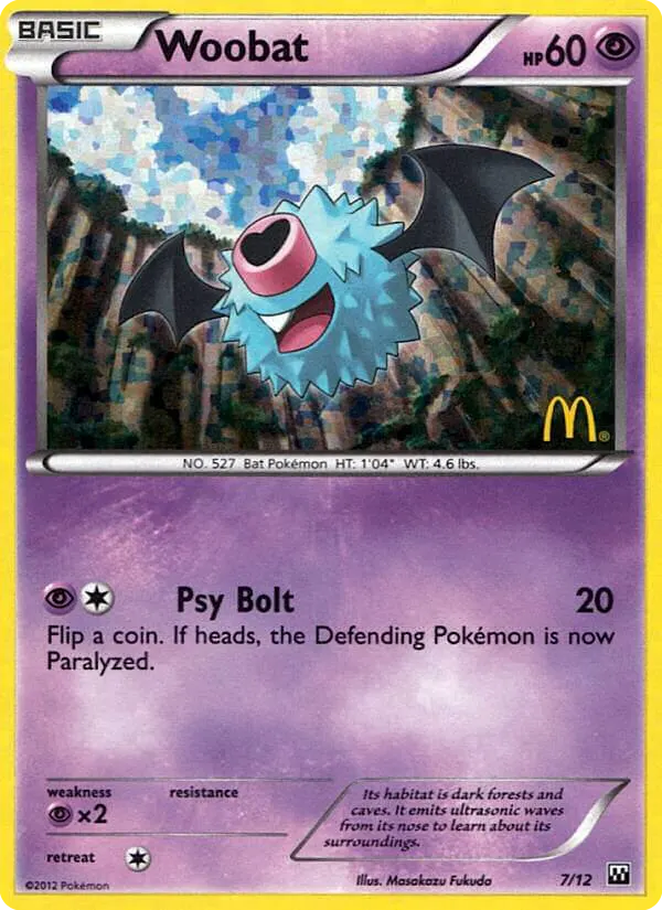 Woobat — McDonald's Collection 2012 7 Pokémon card