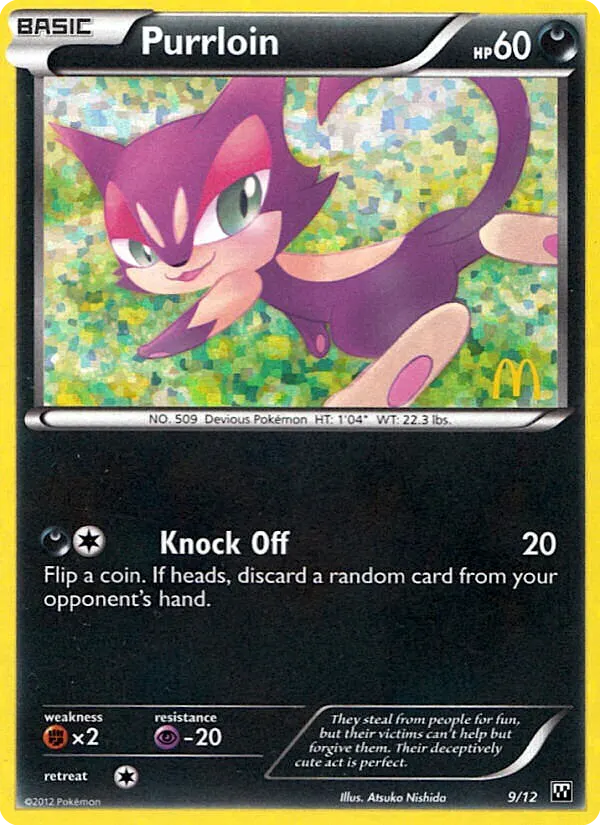 Purrloin — McDonald's Collection 2012 9 Pokémon card