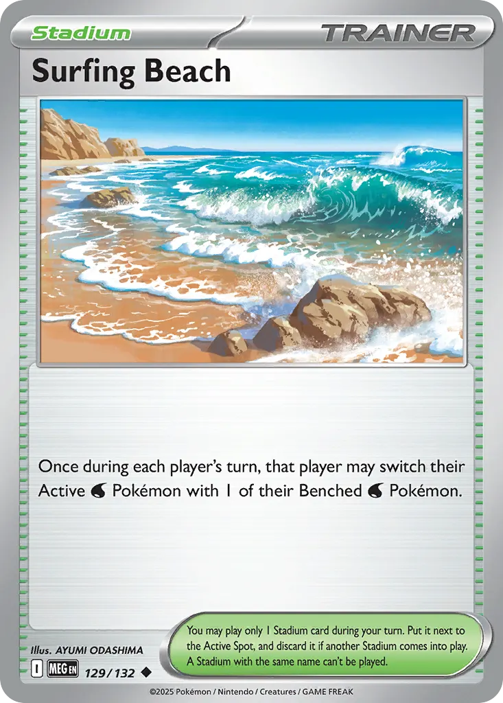 Surfing Beach — Mega Evolution 129 Pokémon card