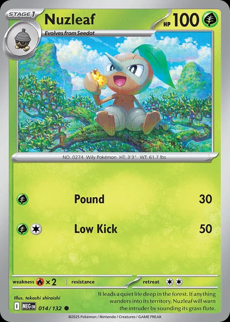 Nuzleaf — Mega Evolution 14 Pokémon card