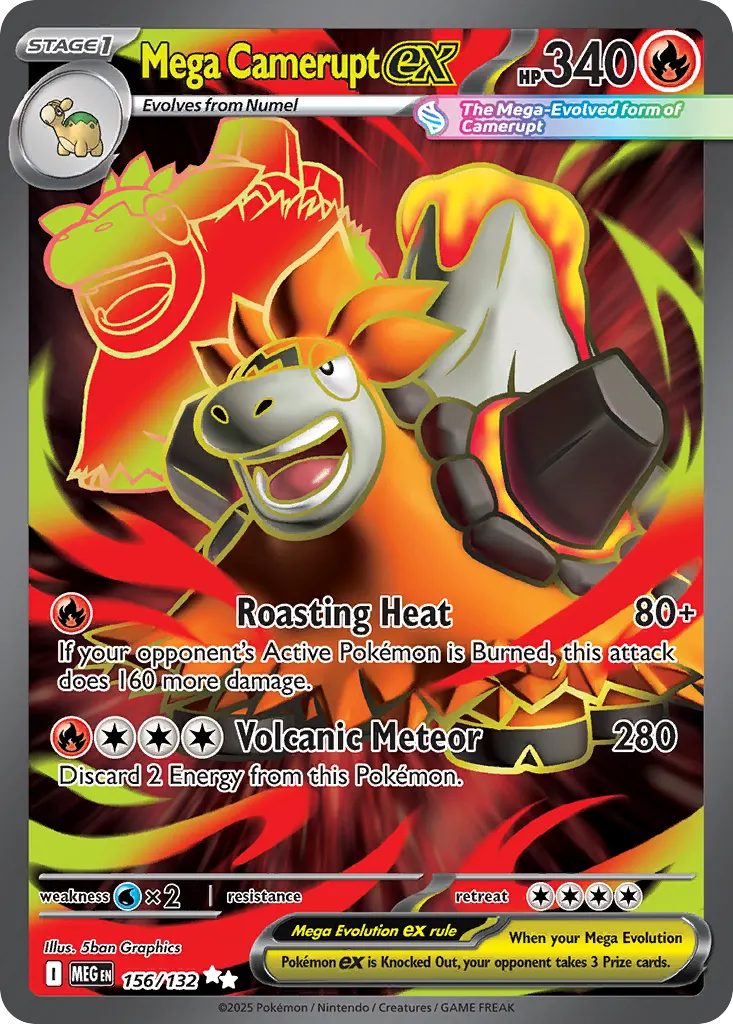 Mega Camerupt ex — Mega Evolution 156 Pokémon card