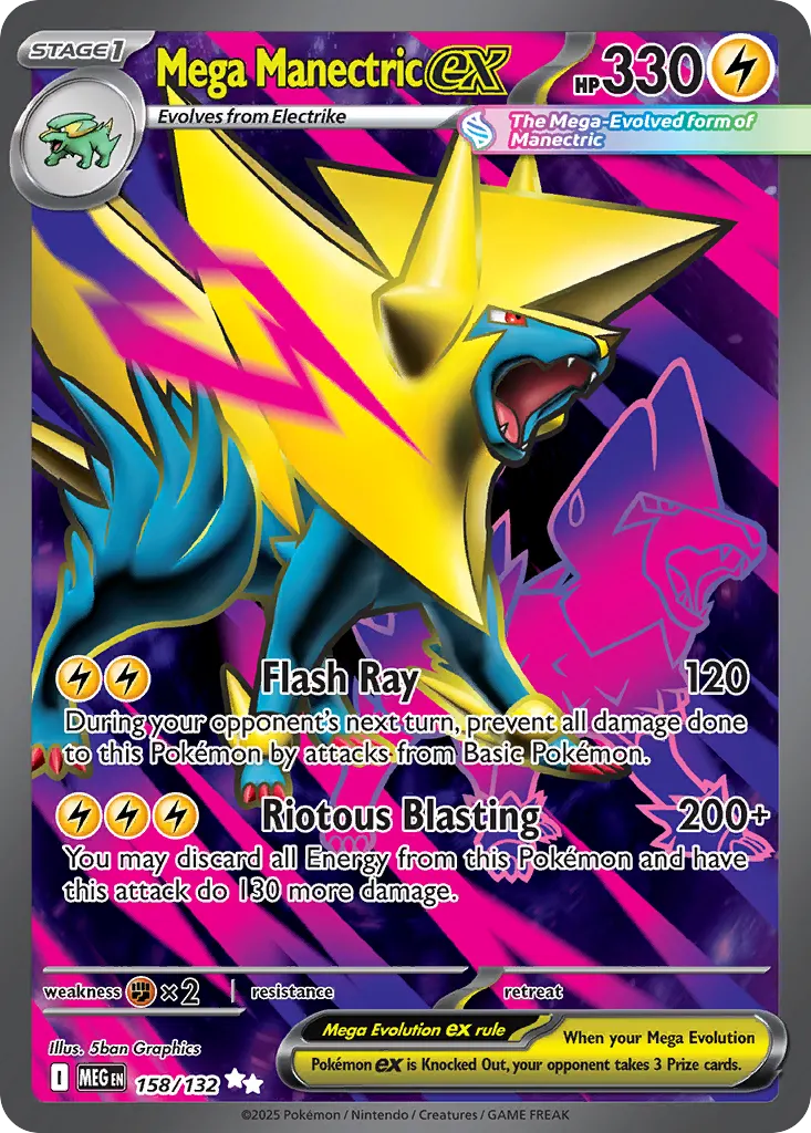 Mega Manectric ex — Mega Evolution 158 Pokémon card