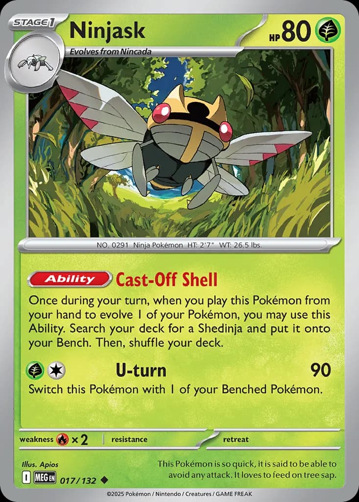 Ninjask — Mega Evolution 17 Pokémon card