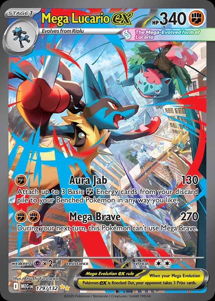 Mega Lucario ex — Mega Evolution 179 Pokémon card