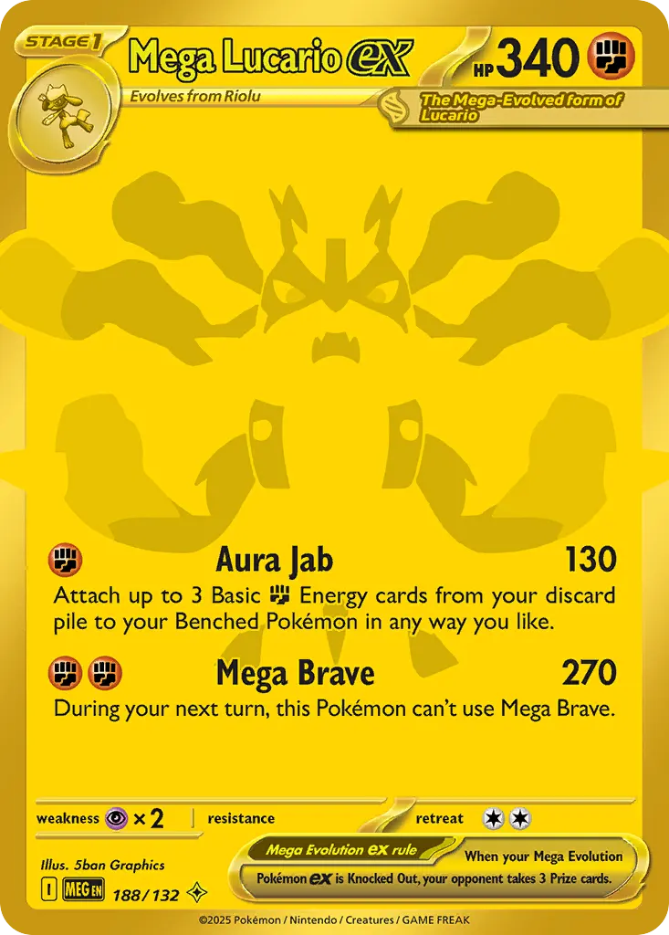 Mega Lucario ex — Mega Evolution 188 Pokémon card