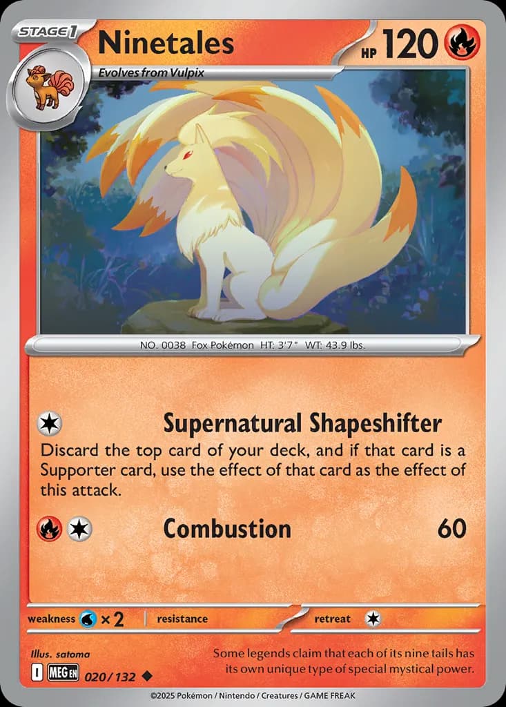 Ninetales — Mega Evolution 20 Pokémon card