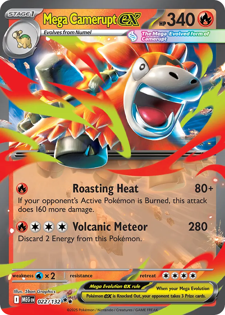 Mega Camerupt ex — Mega Evolution 22 Pokémon card