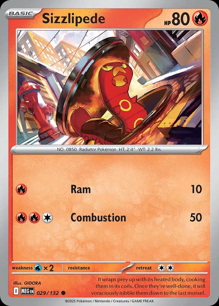 Sizzlipede — Mega Evolution 29 Pokémon card